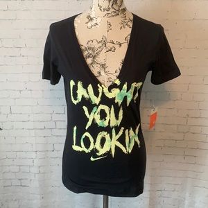 Nike black vneck tee medium